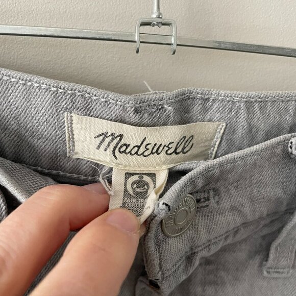 Madewell High Rise Denim Light Wash Casual Slim Demi-Boot Jeans Gray 27 - Picture 6 of 8